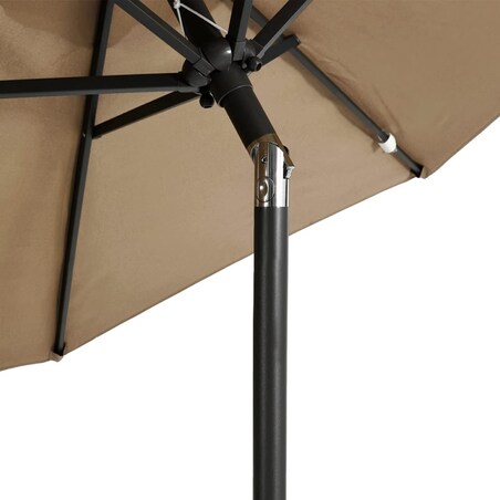 vidaXL Parasol ogrodowy na stalowym słupku, taupe, 225x225x212 cm