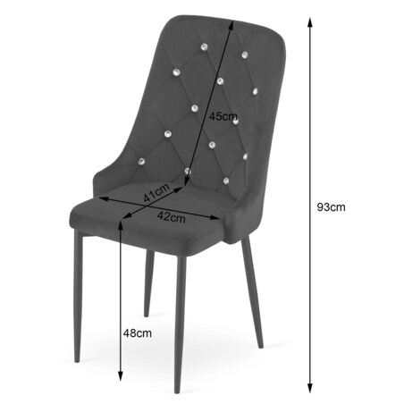 Krzesło Do Jadalni Kuchni Salonu Amore - Czarne X 4
