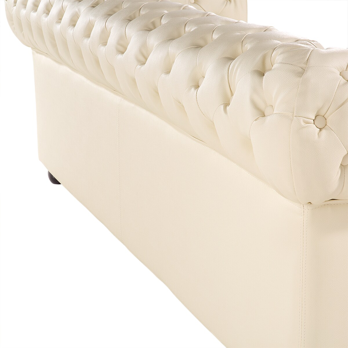 Sofa dla 3 osób CHESTERFIELD Skóra naturalna Jasnobeżowy