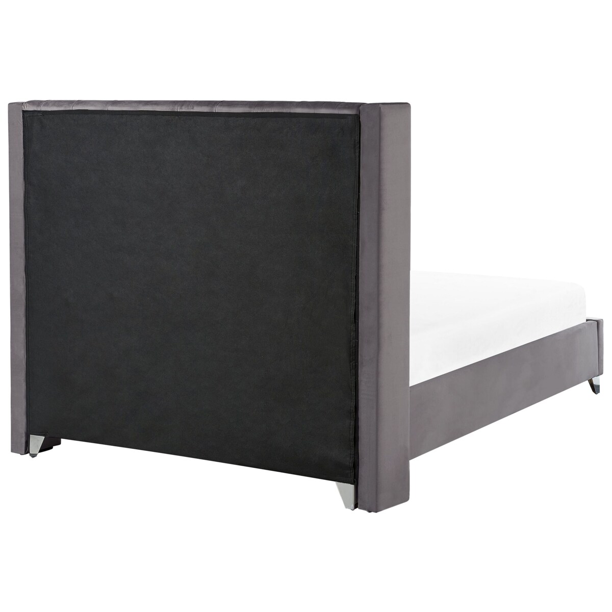 Łóżko welurowe 160 x 200 cm szare LUBBON