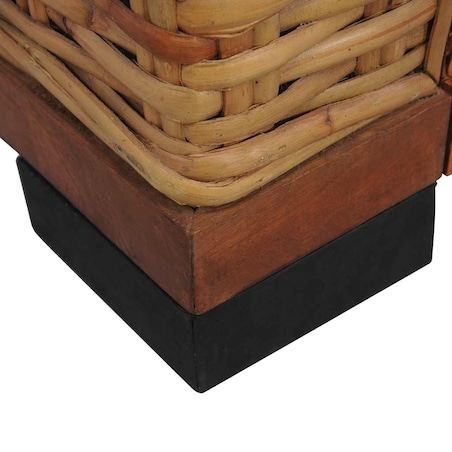 vidaXL Fotel z poduszkami, brązowy, naturalny rattan