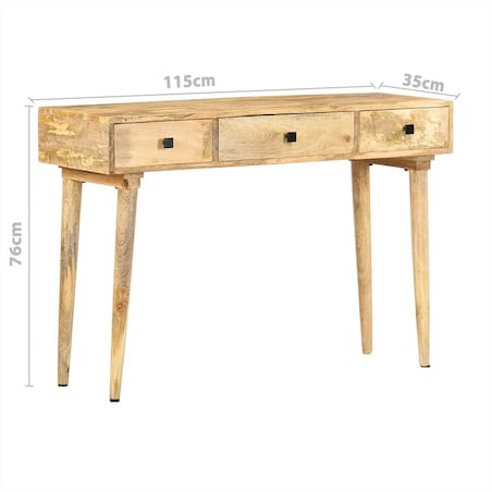 vidaXL Stolik konsola, 115x35x76 cm, lite drewno mango