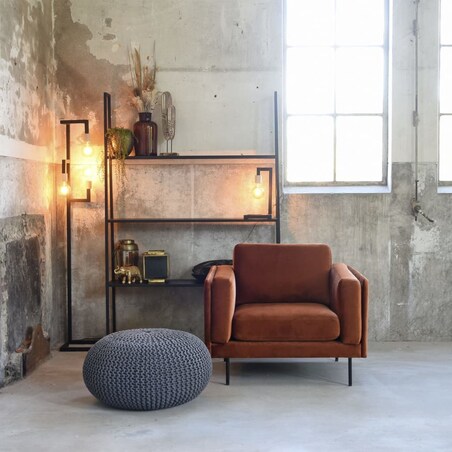 LABEL51 Puf wydziergany z bawełny, L, ciemnoszary