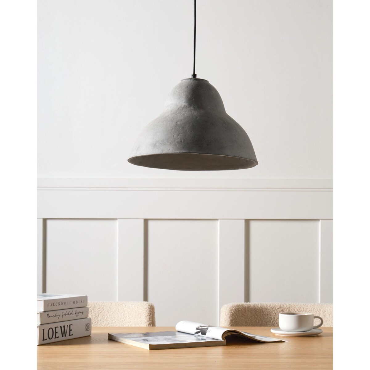 Lampa wisząca KABALEBO Papier-mâché Szary