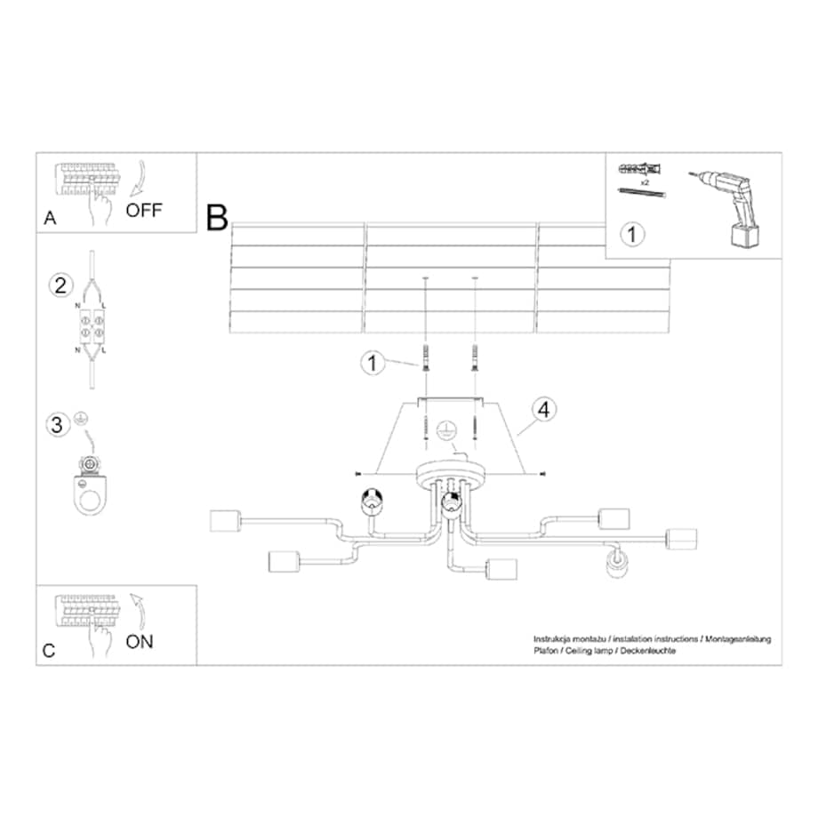 Żyrandol VECTOR 8 czarny