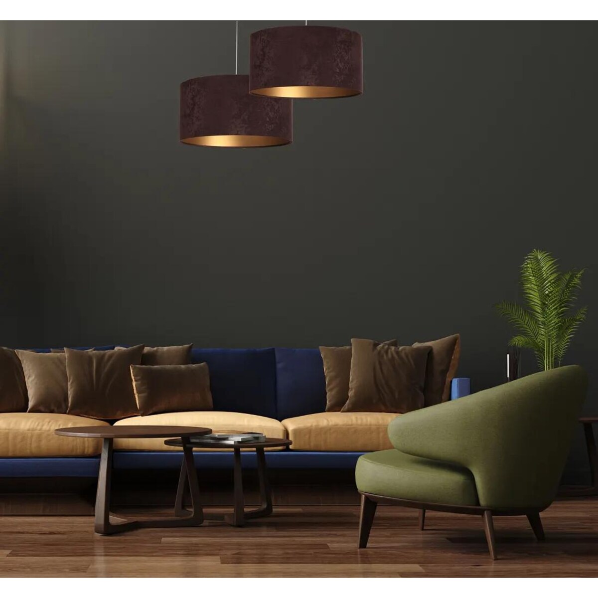 Lampa wisząca HOME 50 brązowa/złota