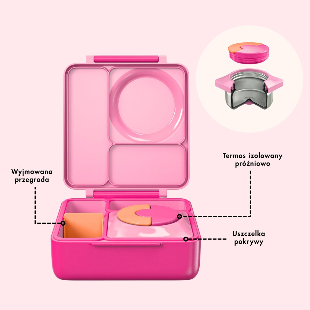 OMIE OMIEBOX lunch box z termosem, Pixie Pink
