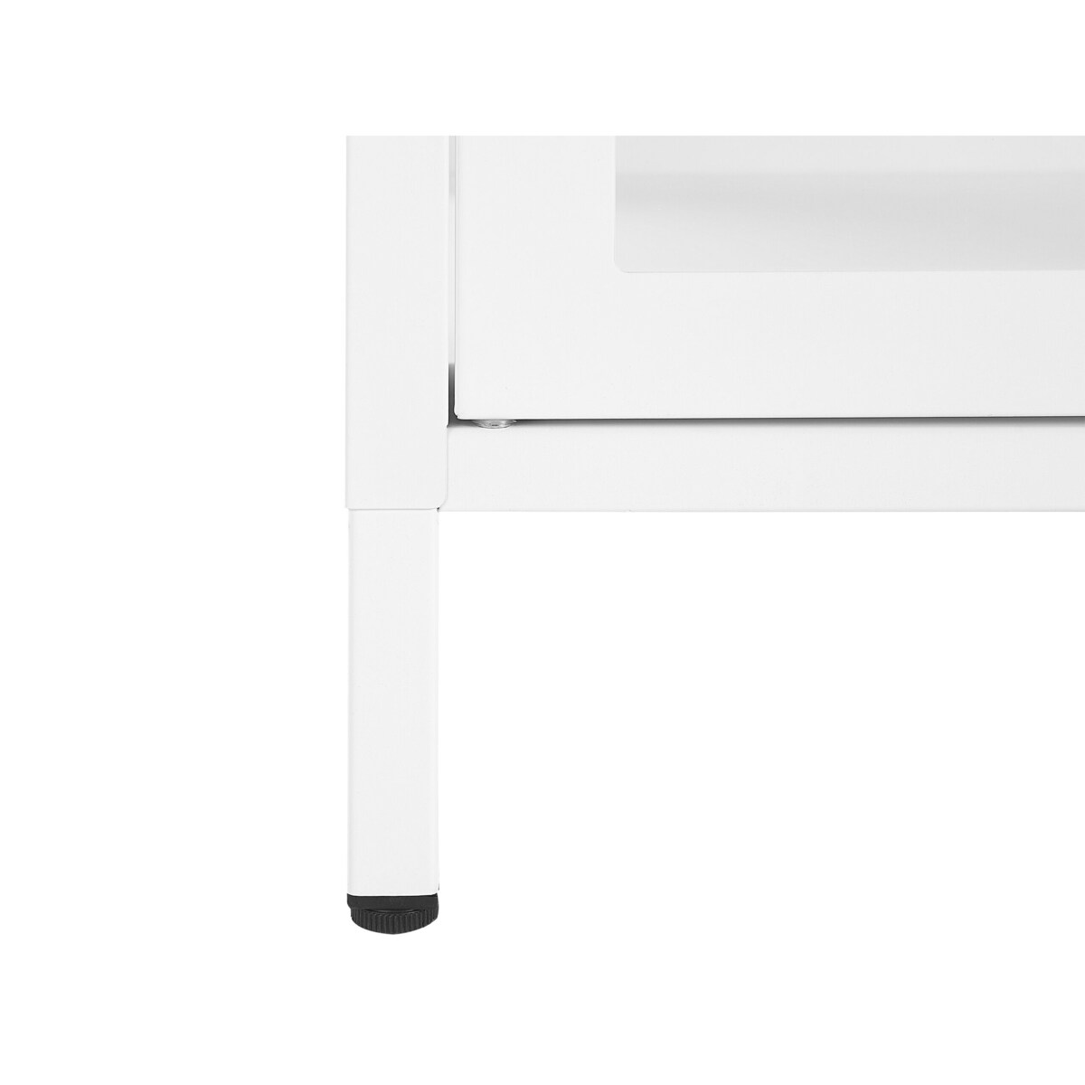 Szafka trzydrzwiowa metalowa ze szklaną gablotą biała NEWPORT