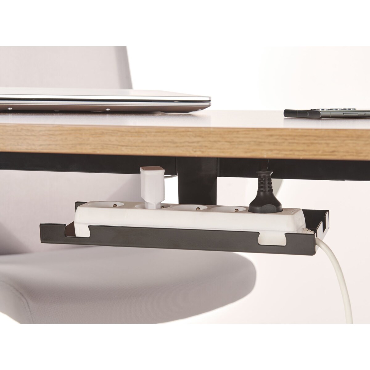 Organizer kabli pod biurko regulowane manualnie czarny TRACIE