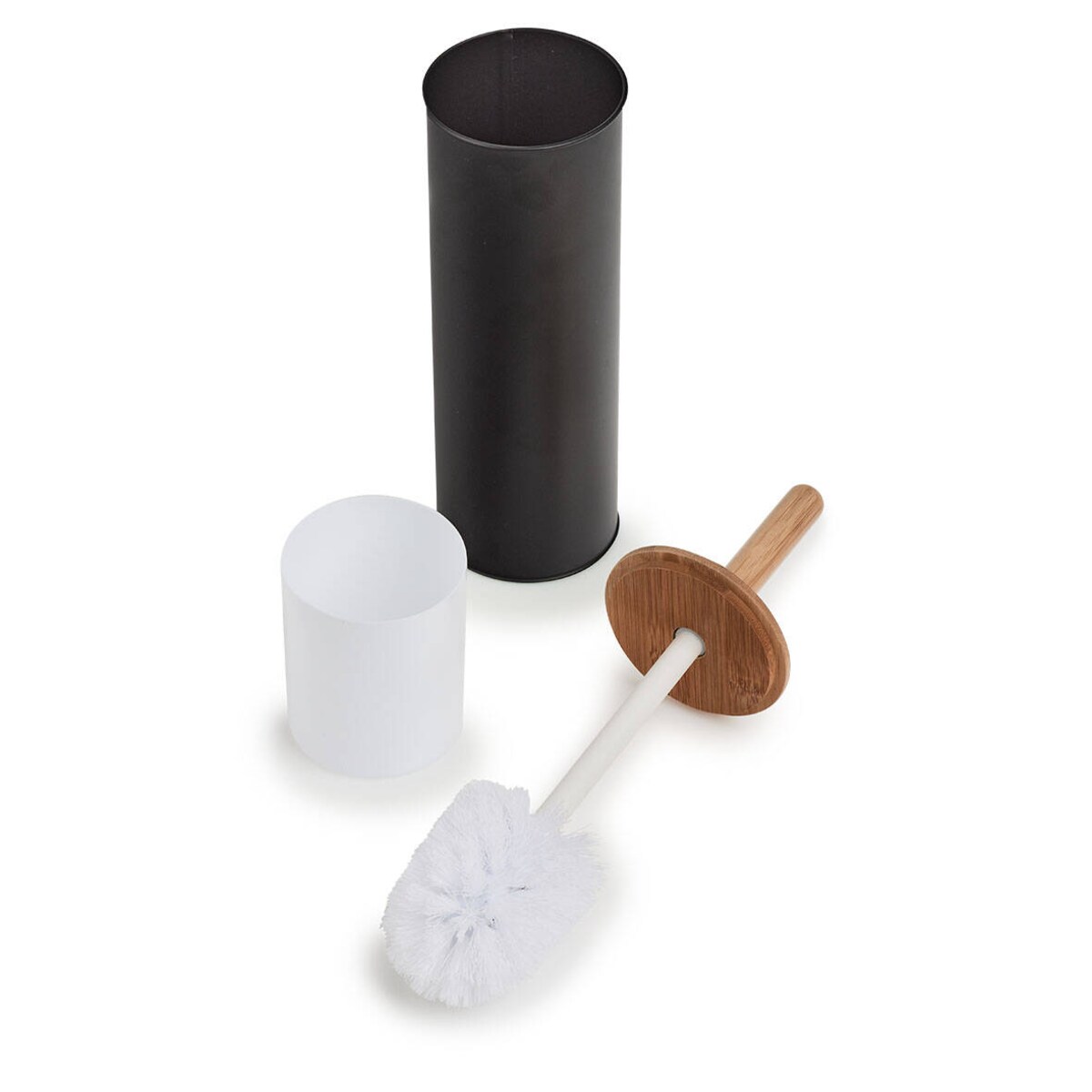 Szczotka WC z metalu i bambusa, Ø 10 cm