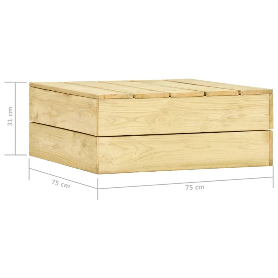 vidaXL Stolik ogrodowy, 75x75x31 cm, impregnowane drewno sosnowe