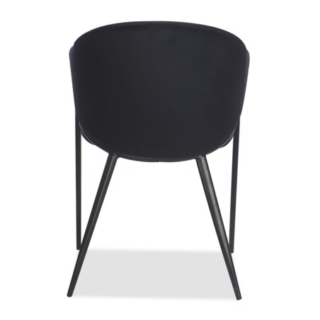 Krzesło tapicerowane do salonu welurowe GLAMOUR czarne