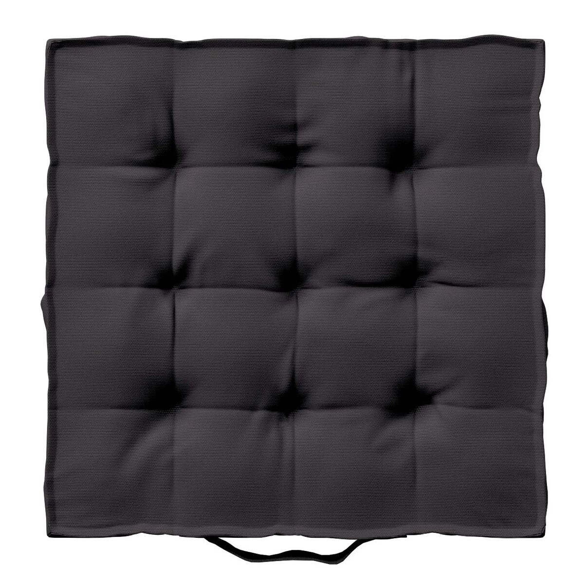 Poduszka na krzesło Kuba, Black (czarny), 40 x 40 x 6 cm, Cotton Panama