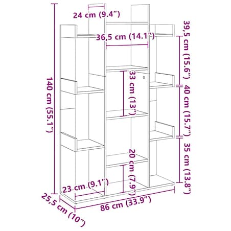 vidaXL Regał na książki, biały 86x25,5x140 cm, materiał drewnopochodny
