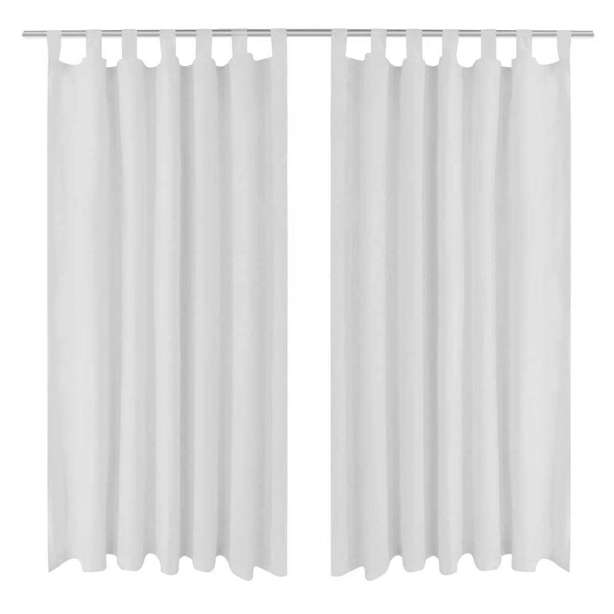 130360 2 sztuki białych zasłon z mikro satyny z otworami 140 x 225 cm