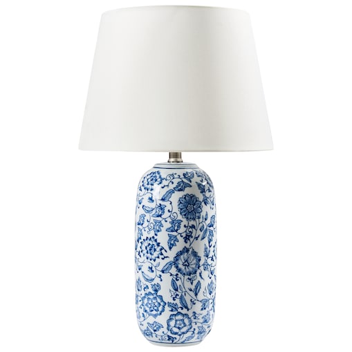 Lampa stołowa AIBONITO Porcelana Biały/ niebieski