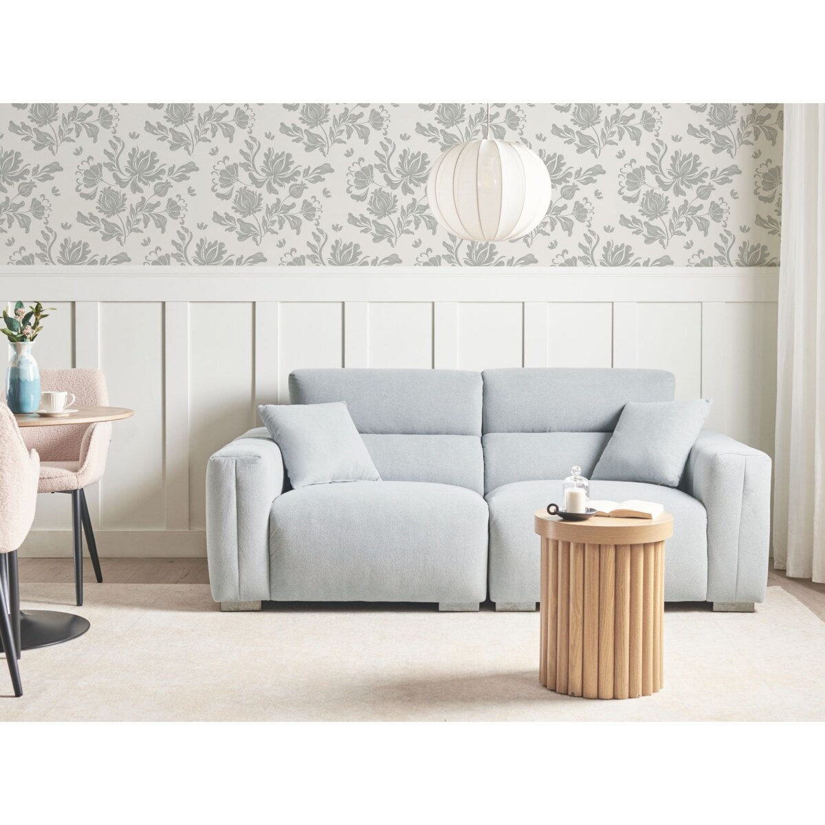 Sofa 3-osobowa jasnoniebieska FAUSKAN