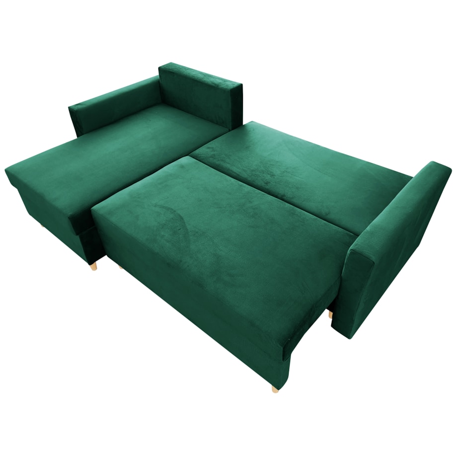 Narożnik z funkcją spania MON - butelkowa zieleń