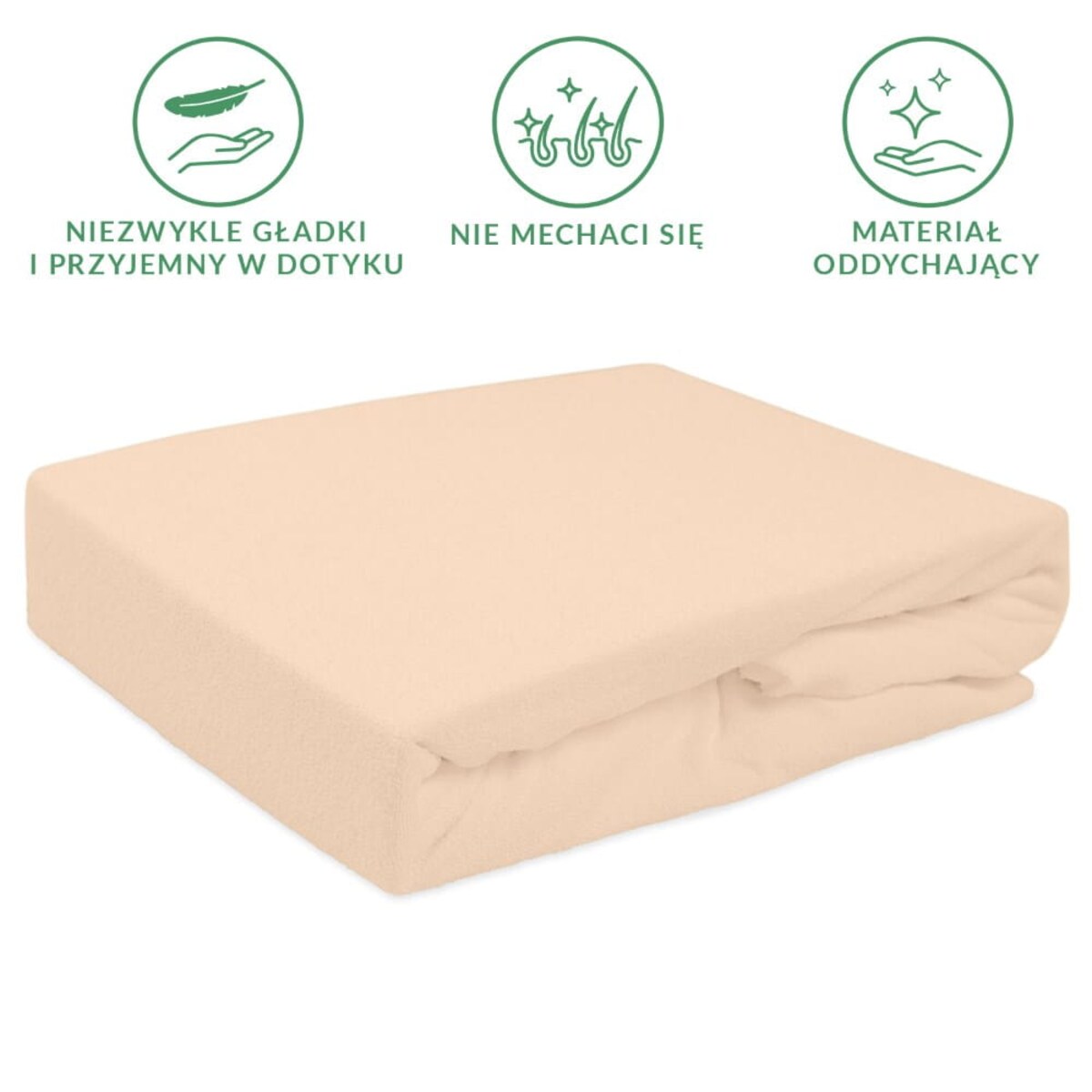 Prześcieradło frotte z gumką 140x200 kolor róż perłowy