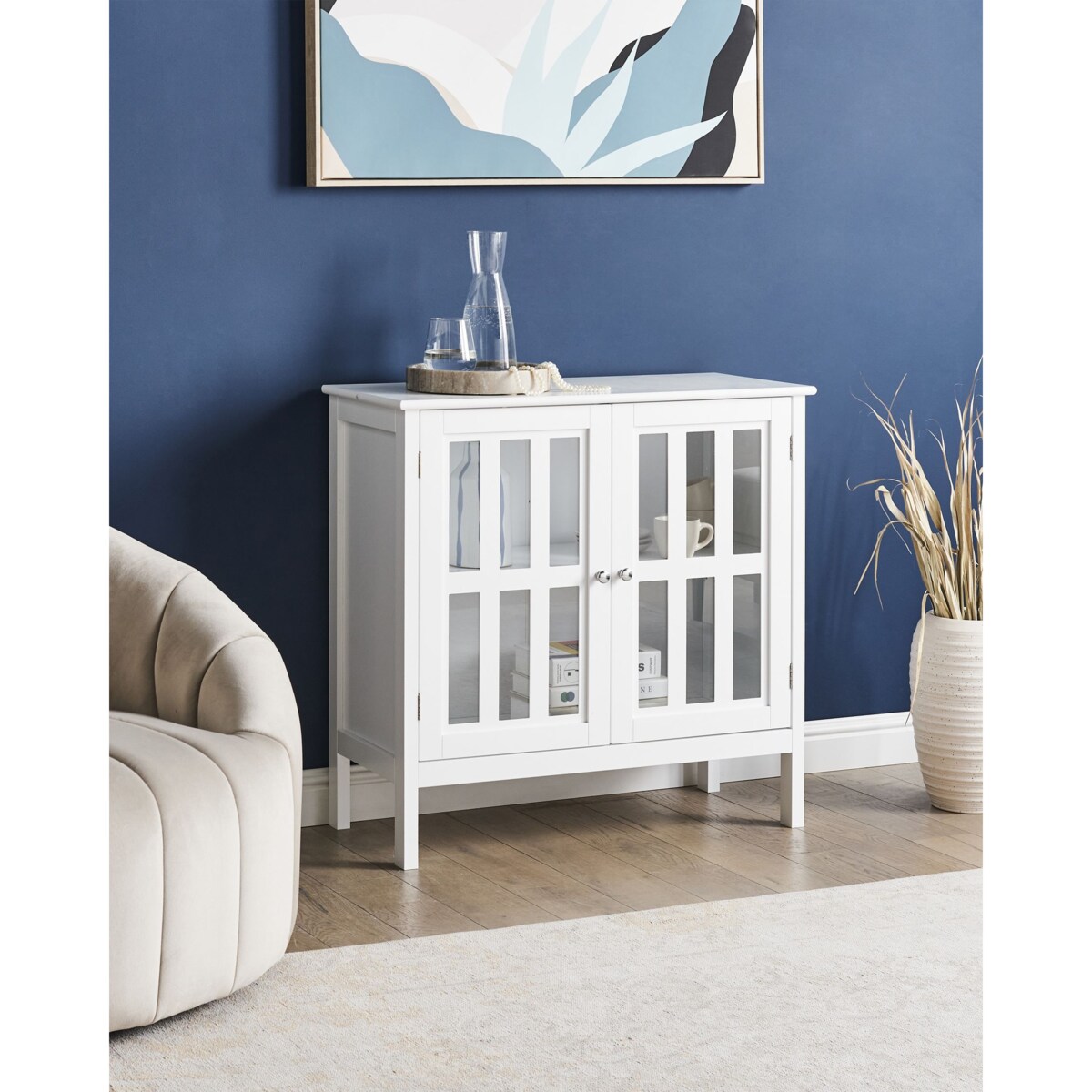 Witryna MIRAM Drewno 80 cm 36 cm Biały