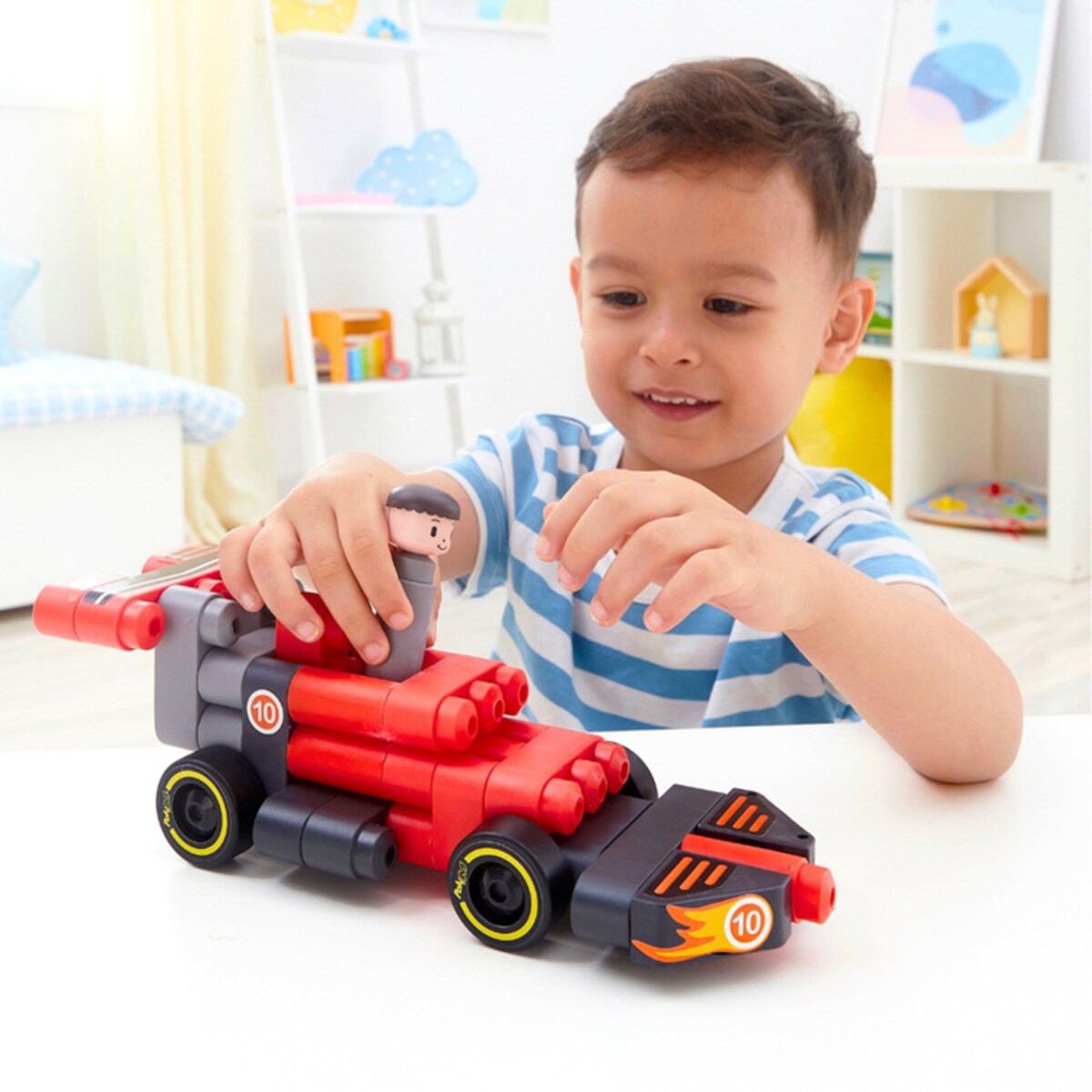 Miękkie Klocki Konstrukcyjne Samochód Wyścigowy 31 el. 2+ PolyM