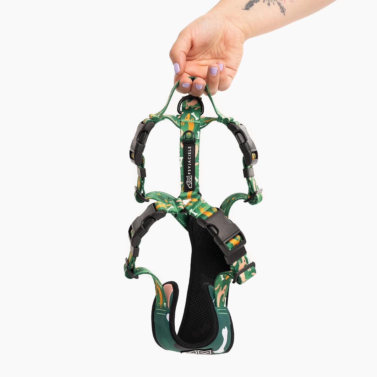 Szelki bezuciskowe Stay on "Psy na jawie" - Szerokość taśmy: 20mm, Rozmiar: S