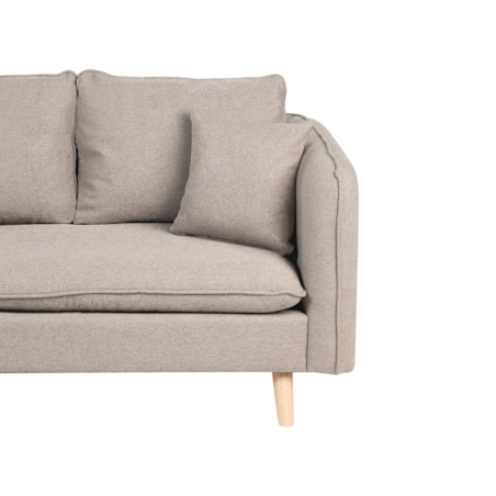 Sofa DALVIK Jasnobrązowy z otomaną dla 3 osób