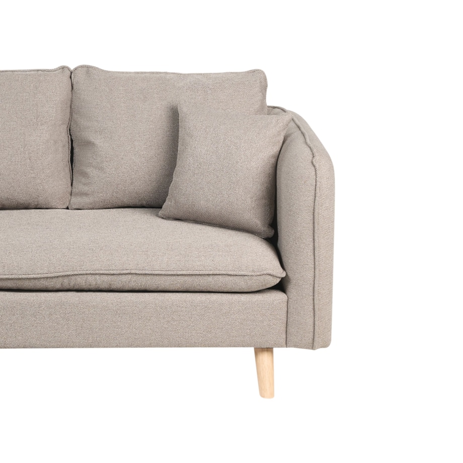 Sofa DALVIK Jasnobrązowy z otomaną dla 3 osób