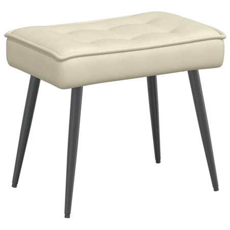 vidaXL Fotel relaksacyjny ze stołkiem, kremowy aksamit