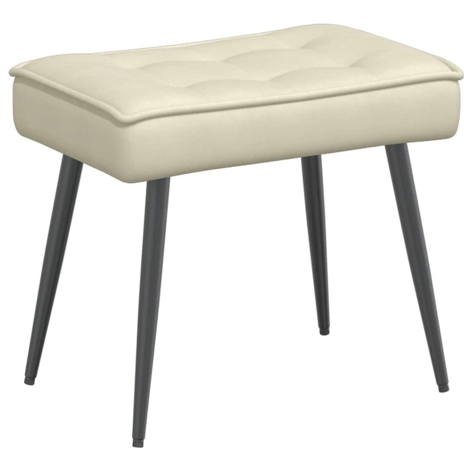 vidaXL Fotel relaksacyjny ze stołkiem, kremowy aksamit