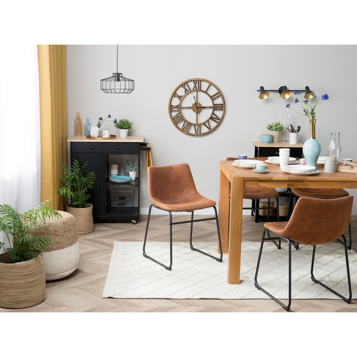 Zestaw 2 krzeseł do jadalni brązowy BATAVIA