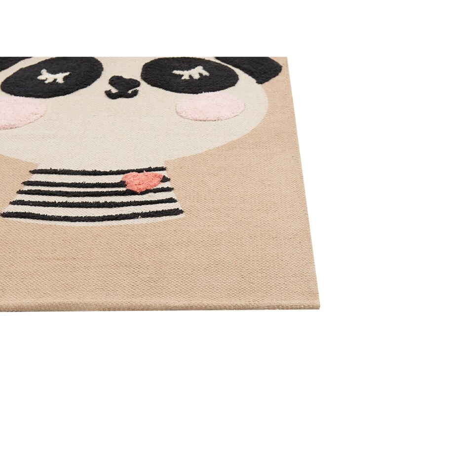 Dywan dziecięcy bawełniany motyw pandy 80 x 150 cm beżowy BUNAN