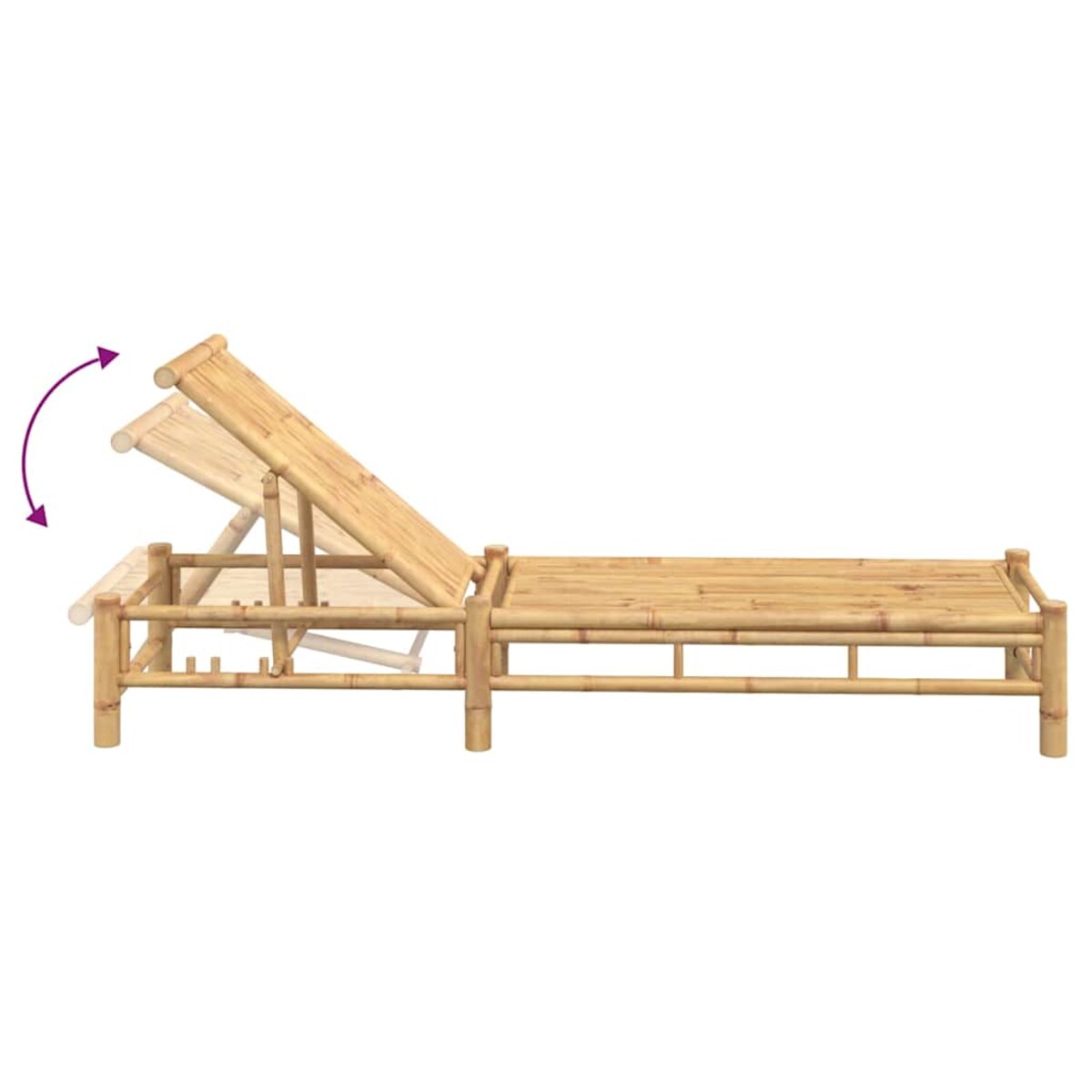 vidaXL Leżak, 55x199x30 cm, bambus