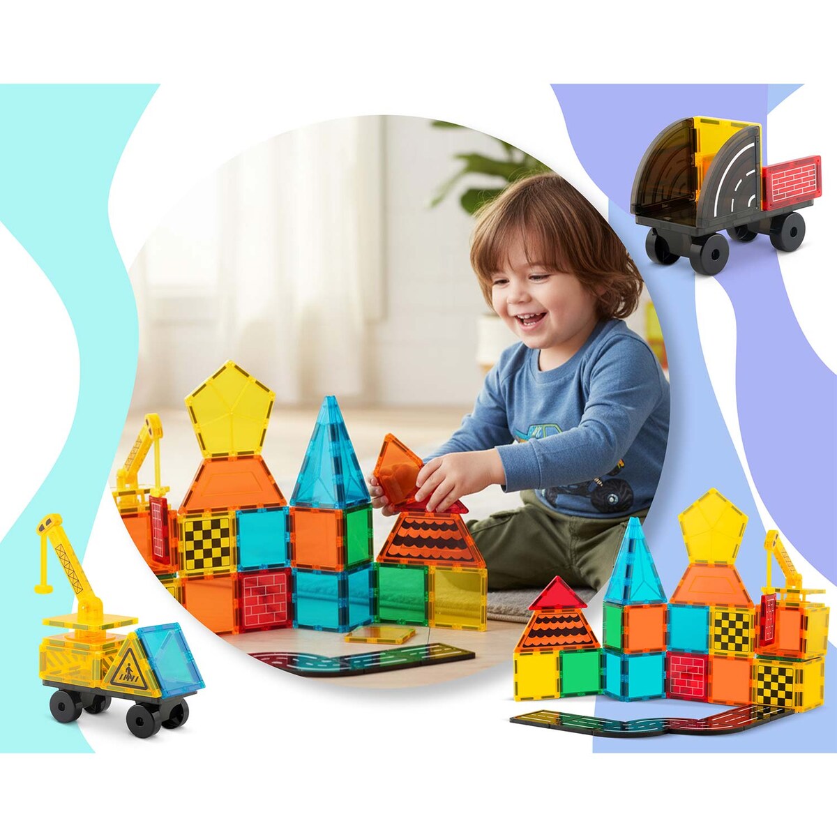 Klocki magnetyczne konstrukcyjne Ricokids RK-780 zestaw 90 el ...