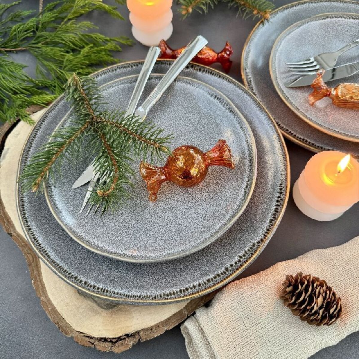 VILLA ITALIA Bombka szklana CUKIEREK orange 9 cm