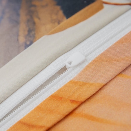 Pościel satyna bawełniana 220x200 Satynlove Premium kremowa z niebieskimi motylami