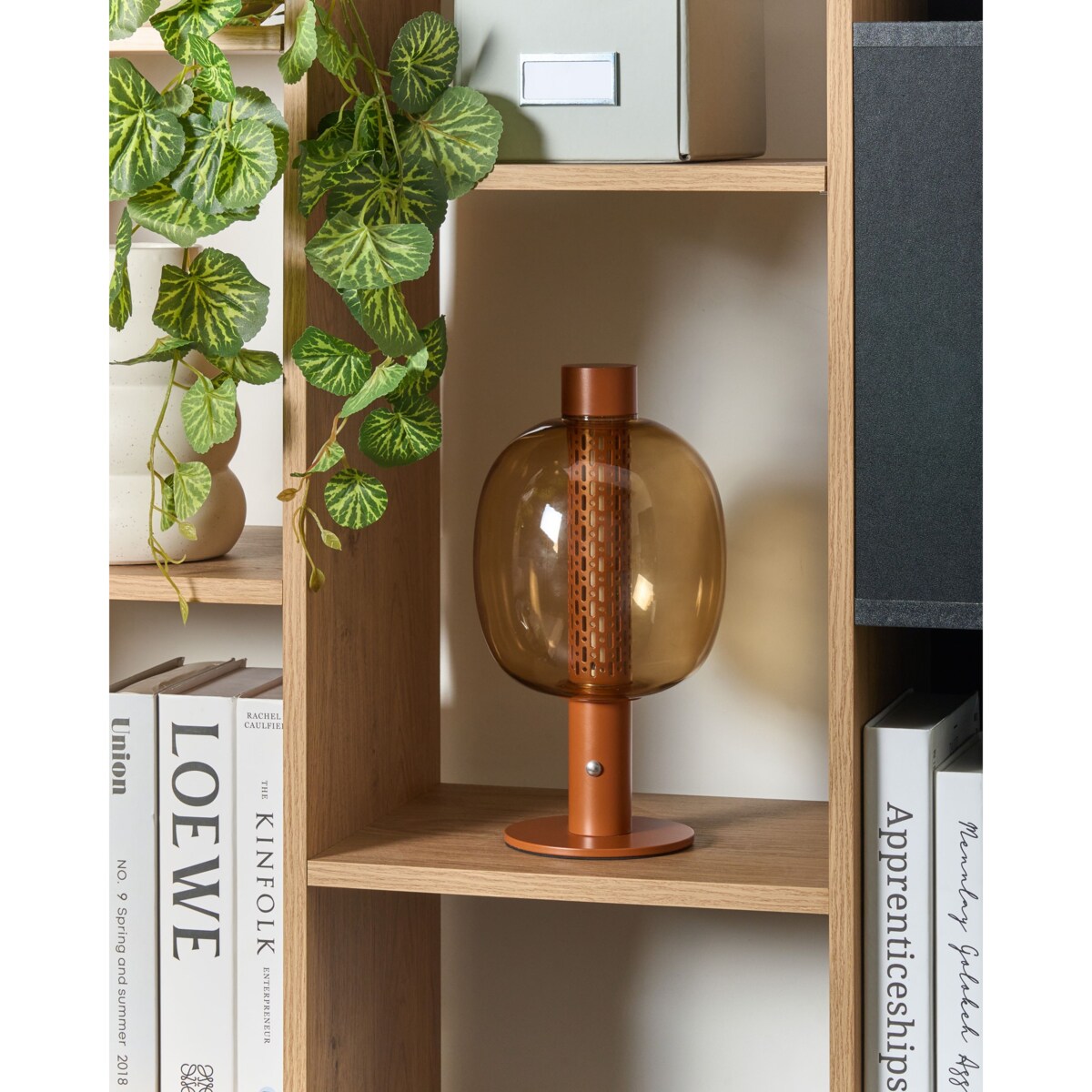 Bezprzewodowa lampa stołowa LED BOJO Ze ściemniaczem Metal Brązowy