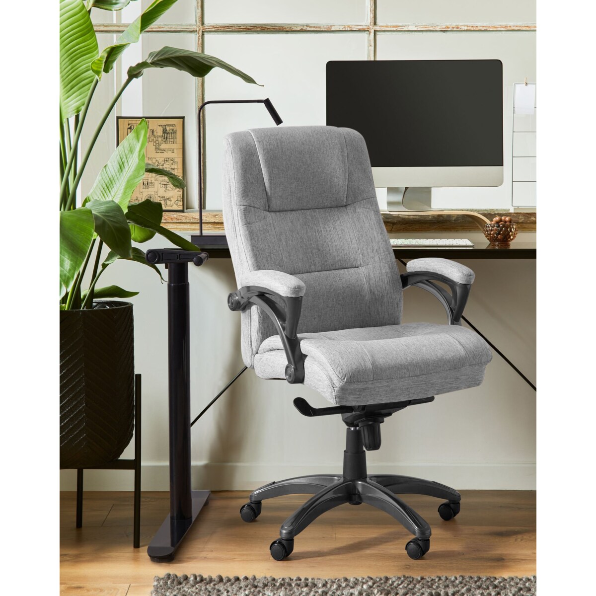 Krzesło dyrektorskie Obrotowy MAGNUS Len Szary