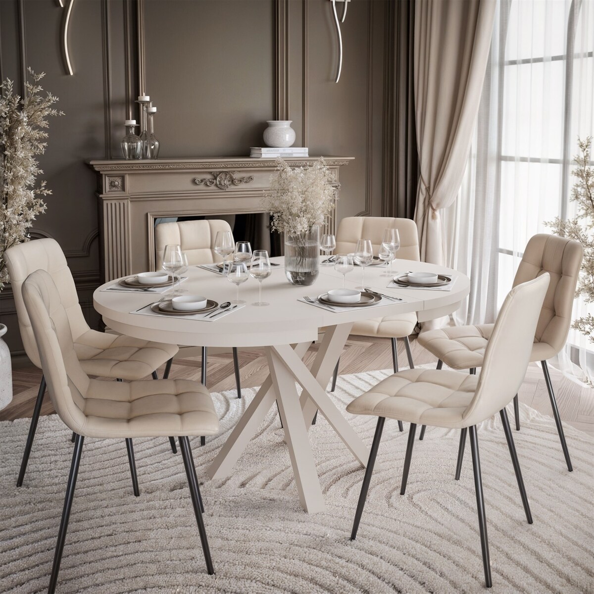 Rozkładany stół LUMI, kaszmir