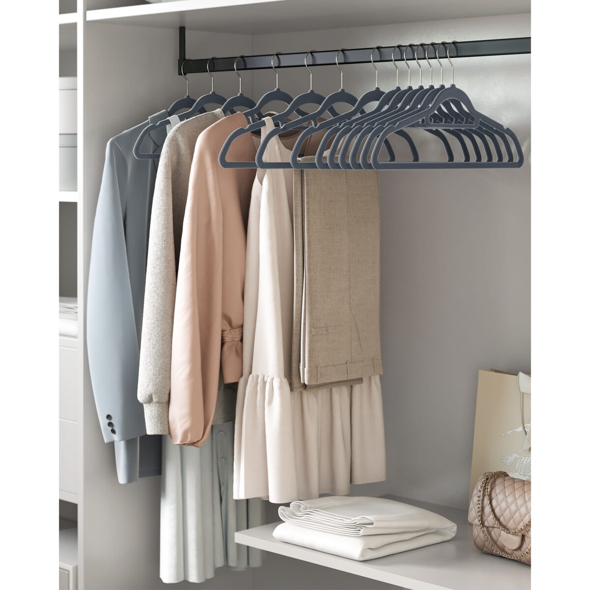 Zestaw 20 Sztuk Wieszaków Na Ubrania Szary
