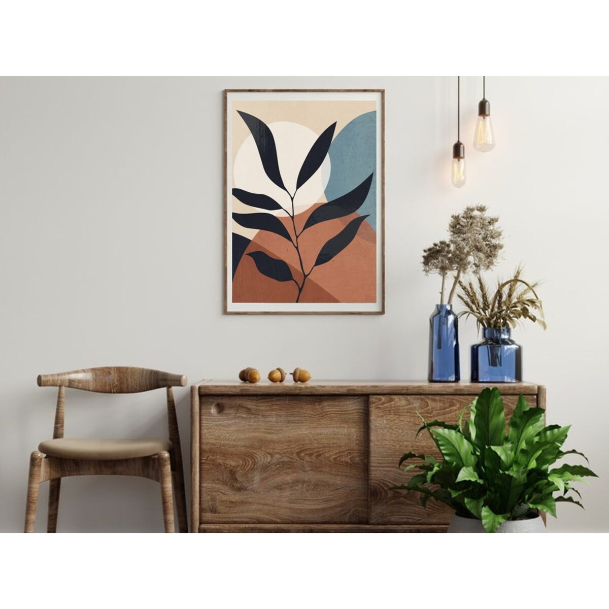 Poster Story, Plakat, Obraz - Delikatna Gałązka i Kształty No3, wymiary 50 x 70 cm