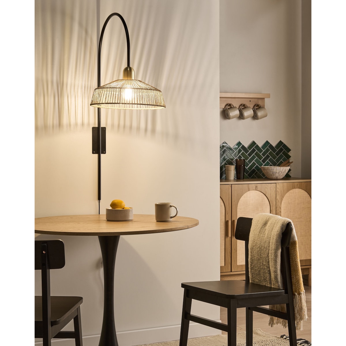 Lampa ścienna NOSARA Naturalny Papierowa plecionka