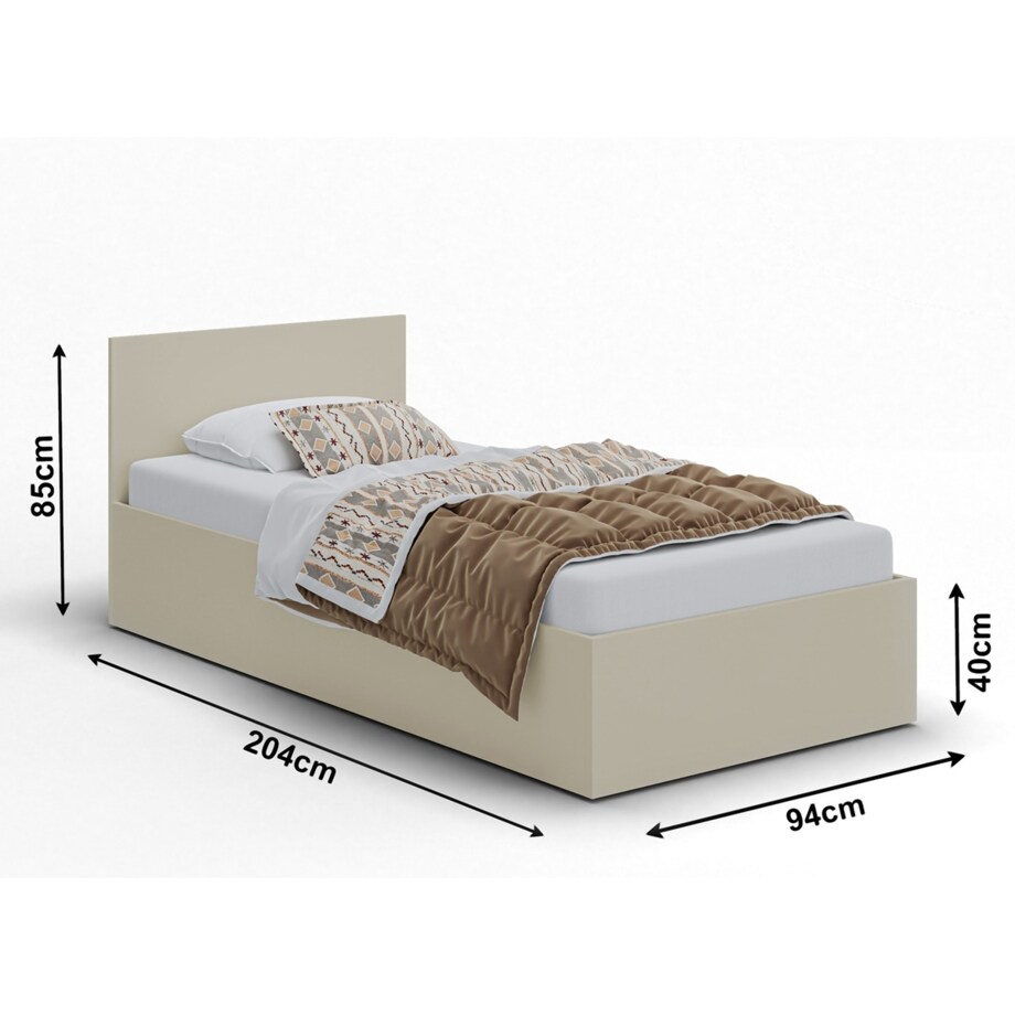 Łóżko ALDO 90x200 jednoosobowe z pojemnikiem do pokoju dziecięcego- kaszmir