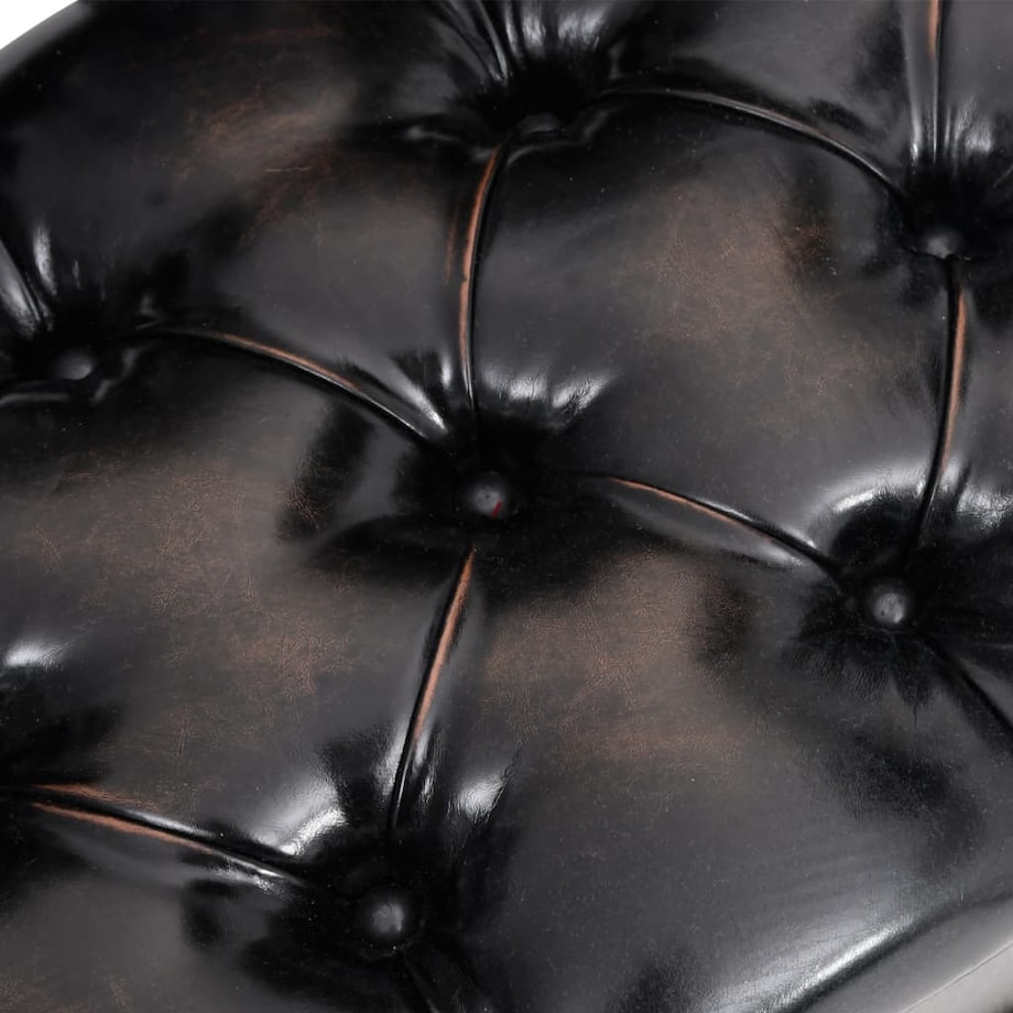 vidaXL Ławka ze schowkiem i oparciem, 110 cm, czarna, sztuczna skóra