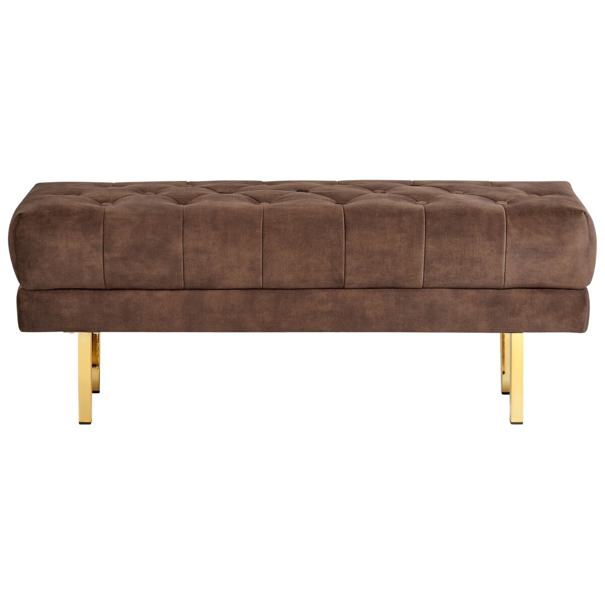Ławka welurowa brązowa ROSEVILLE