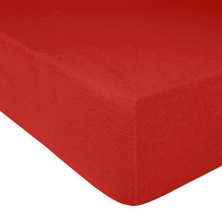 Prześcieradło frotte z gumką 120x200 kolor czerwony