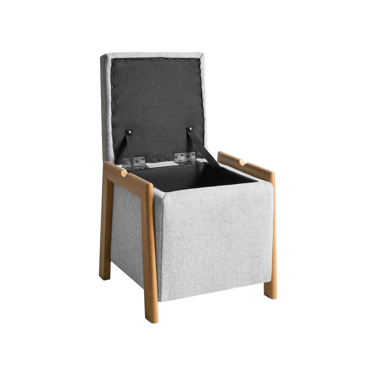 Komplet wypoczynkowy dla 3 osób EDLAND Jasnoszary z pufą