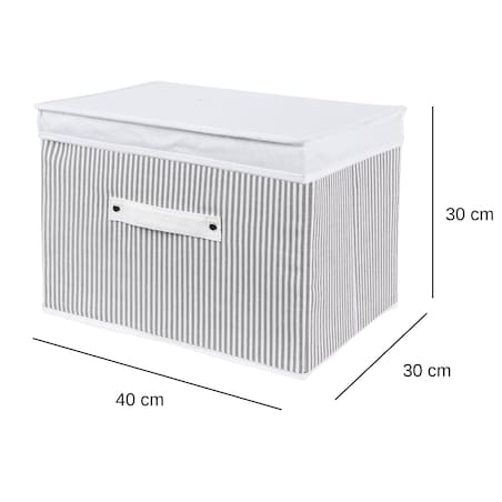 Pojemnik z pokrywką do przechowywania COTTON LINE 40x30x30 cm