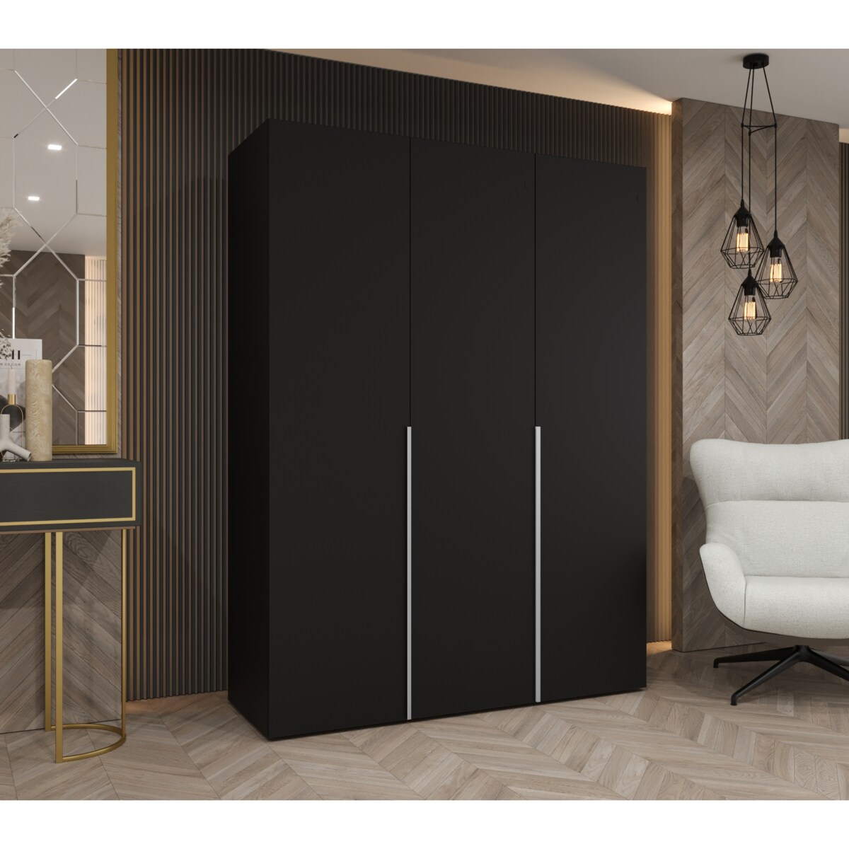 Szafa uchylna otwierana ALICANTE 1 150 wys. 202 cm Czarny + u. Kaszmir