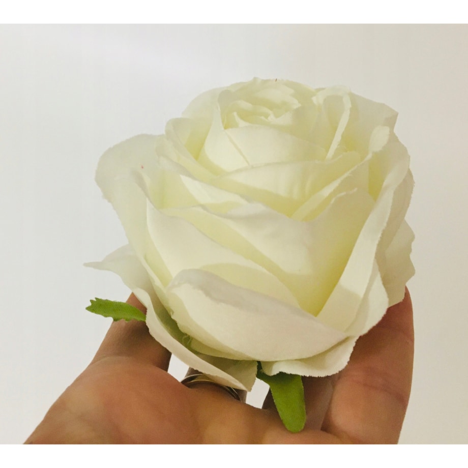 6x Róża sztuczna wyrobowa do wiązanek główka pąk cmentarz kwiaty BIAŁA duża